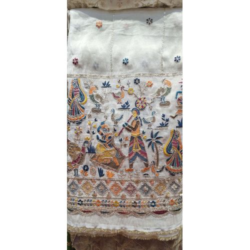 Ladies Tissue Silk Human Figure Daman Fabric
