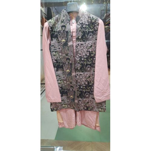 Mens Chocolate Brown Kurta Jacket Ethnic Set