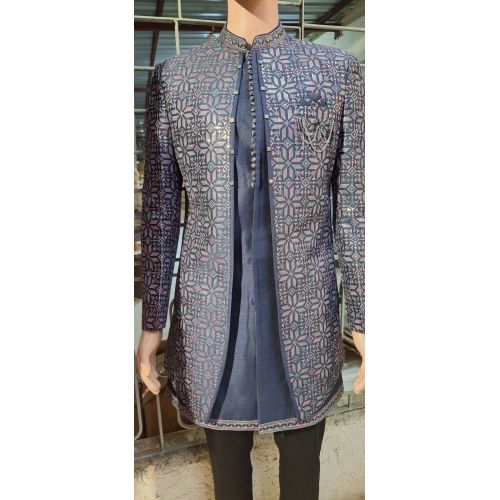 Mens Purple Indo Western Wedding Suit