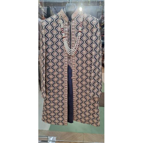 Mens Royal Blue Sherwani Set