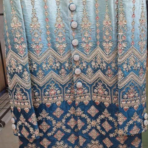 Mens Royal Velvet Maharaja Wedding Sherwani