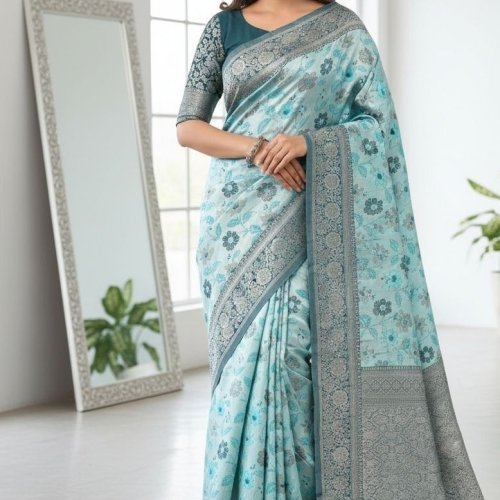 Ladies Printed Pure Tussar Silk Saree