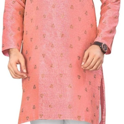 Mens Embroidered Tussar Silk Kurta Pajama