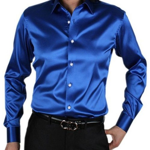 Mens Party Wear Tussar Silk Shirt