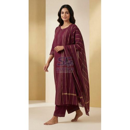 Burgundy Kurta Set