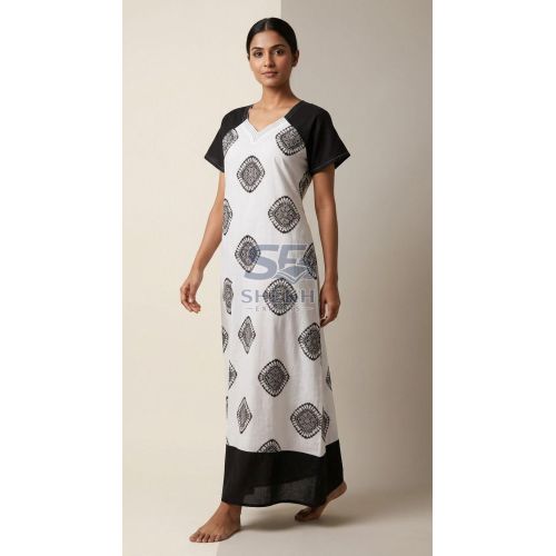 Ladies Skin Friendly Printed Cotton Nighty