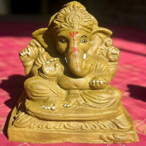 Cow Dung Ganesha Idol