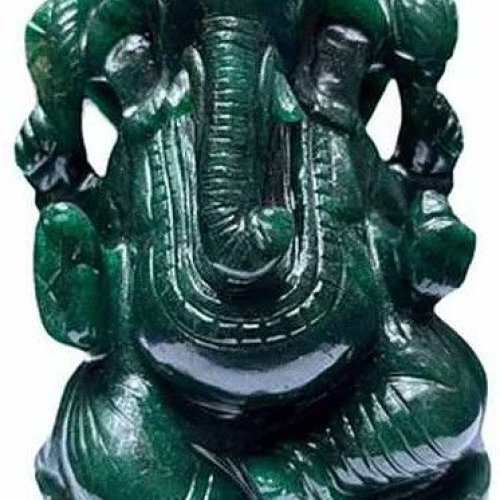 Greenish Blue Sapphire Ganesha Idol