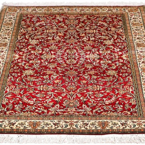 Floral Hand Knotted Silk Carpet