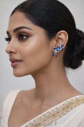 Blue Enamel Earrings