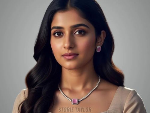 Pink Gemstone Metal Pendant Set