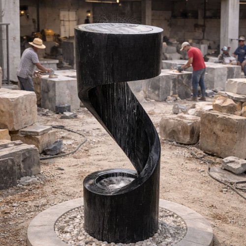 Black Marble Fountain