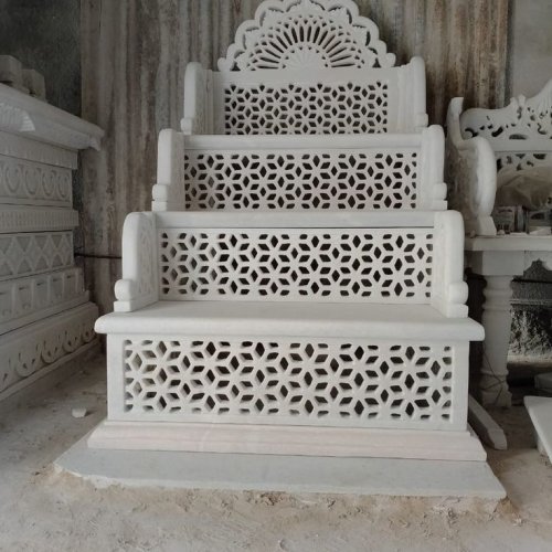Handcrafted White Marble Masjid Mimber