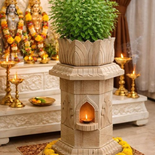 Sandstone Tulsi Pot