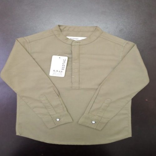 Boys Beige Regular Fit Cotton Kurta Shirt