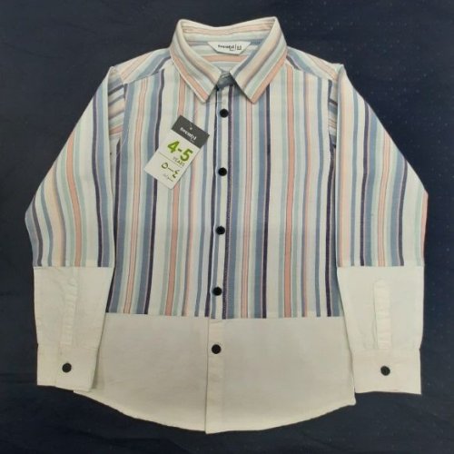 Boys Multicolor Cotton Striped Shirt