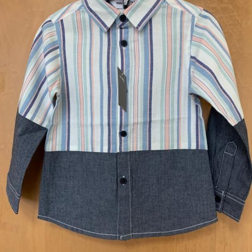 Boys Multicolor Designer Striped Cotton Shirt