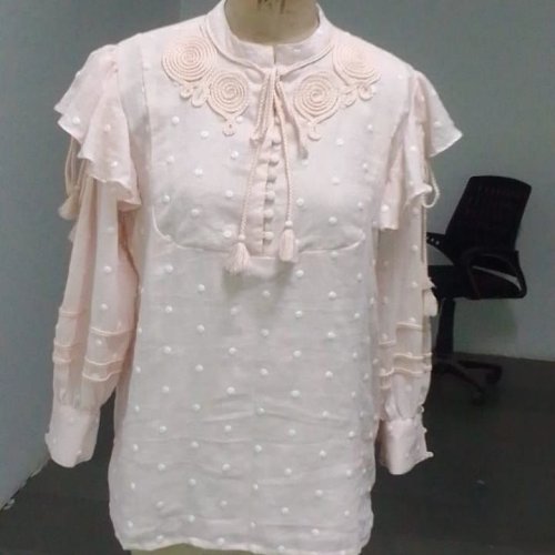 Designer Baby Pink Cotton Top