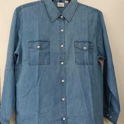 Ladies Blue Denim Oversized Shirt