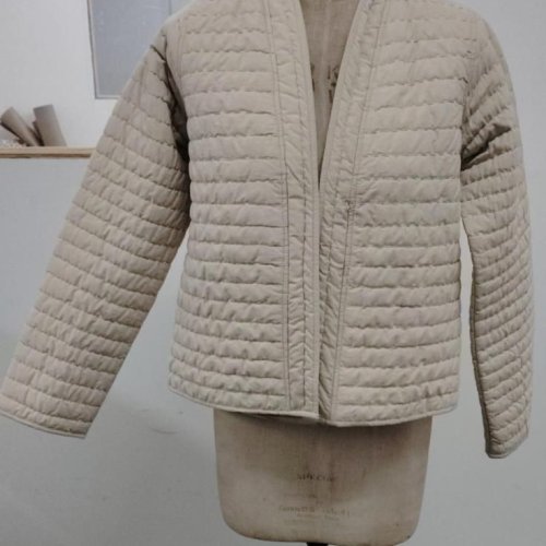 Ladies Cream Puffer Jacket