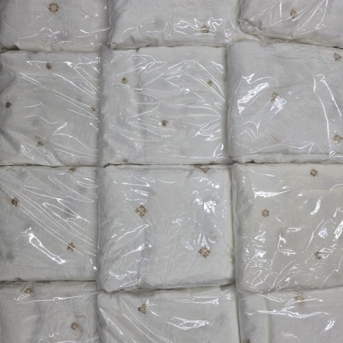 Natural White Crepe Butta Embroidery Fabric