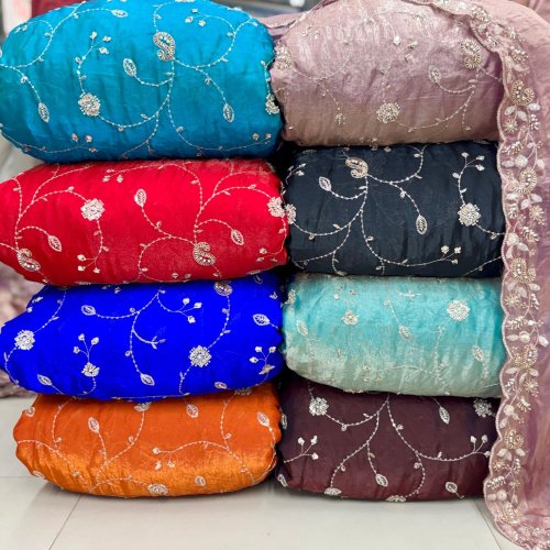 Polyester Fendi Embroidery Work Fabric