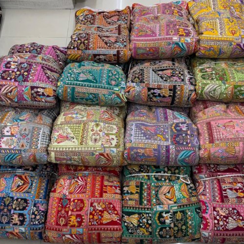 Raja Rani Natural Crepe Position Print Fabric