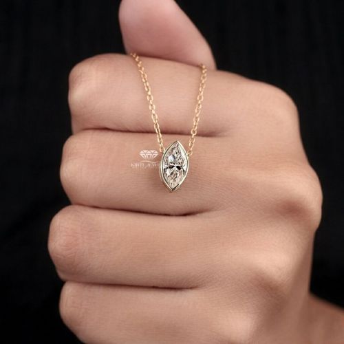 Marquise Cut Diamond Pendant Necklace