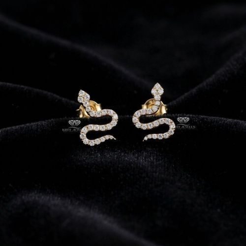 14K Yellow Gold Lab Grown Diamond Stud Earrings