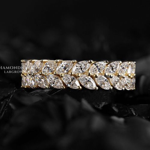 Full Eternity Band Shared Prong Diamond Gold Ring