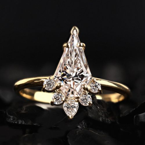Kite Cut Engagement Gold Diamond Ring