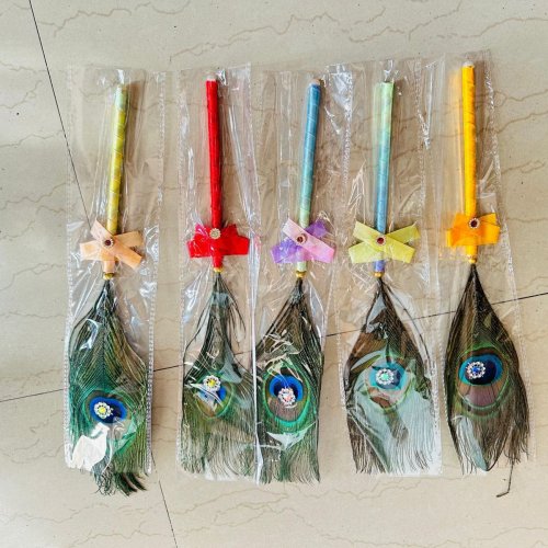 Decorative Peacock Feather Tilak Stick