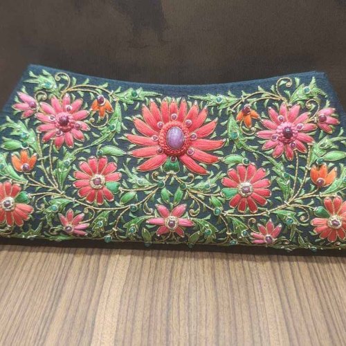 Floral Zardozi Embroidered Purse