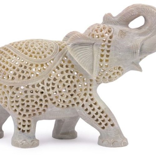 Hand Crafted Elephant Stone Statue