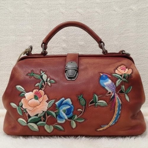 Leather Embroidered Purse