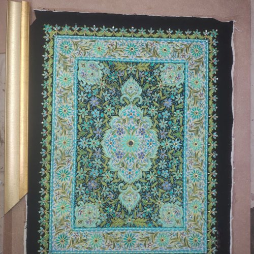 Zardozi Embroidered Jewel Carpet