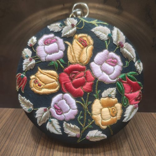 Zardozi Floral Embroidered Purse