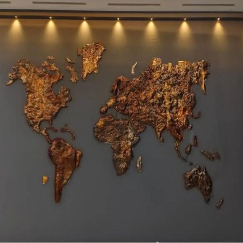 World Map Sculpture