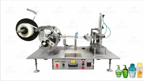 Flat and Square Bottles Semi-Automatic Tabletop Sticker Labelling Machine