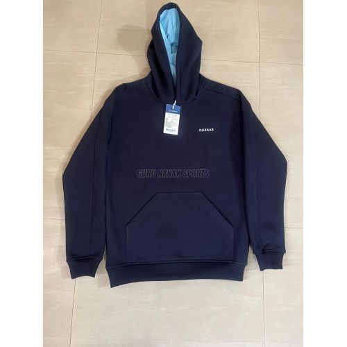 Men Navy Blue Solid Hoodie
