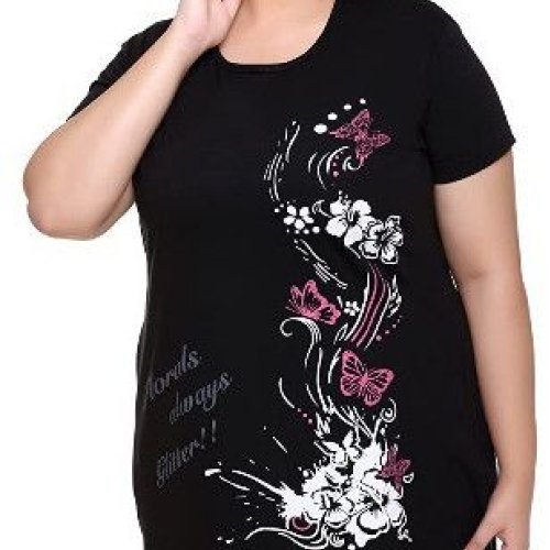Black Women Longline T-Shirt