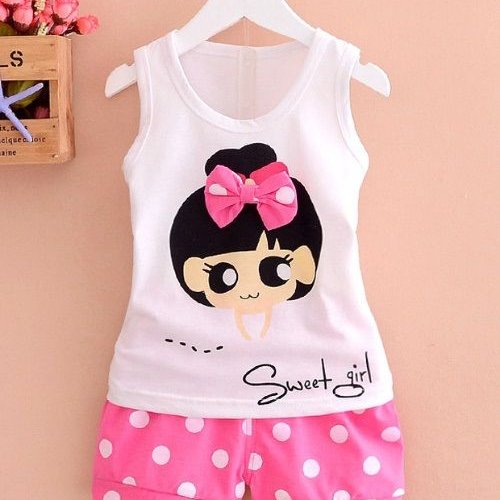 Pink Printed Girl Top