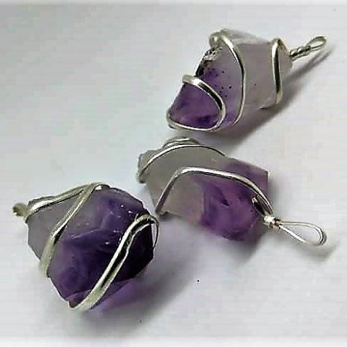 Amethyst Wire Wrapped Crystal Pendant