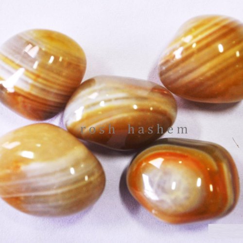 Banded Agate Yellow Tumbled Stone