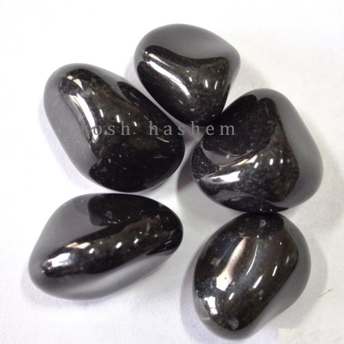 Black Agate Glossy Tumbled Stone