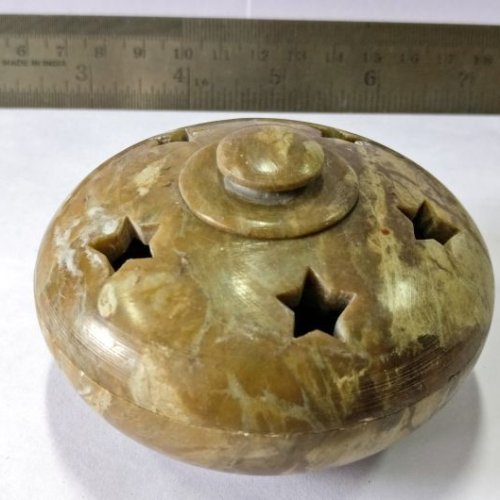 Brown Soapstone Potpourri Box