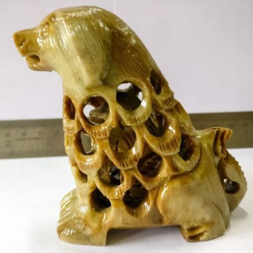 Handcrafted Dog Soapstone Sculpture