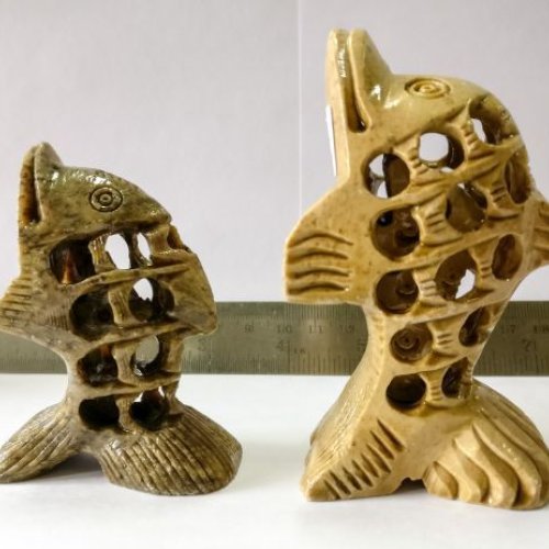 Handcrafted Dolphin Pair Soapstone Sculpture