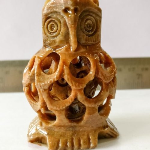 Handcrafted Owl Soapstone Sculpture