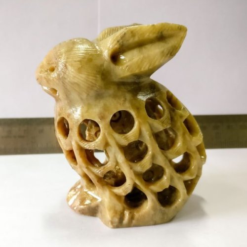 Handcrafted Rabbit Soapstone Sculpture